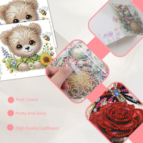 JISHSHAY 6 PCS Diamond Painting Greeting Cards Diamond Art Greeting Card Kits 5D Diamond Painting for Adults Birthday Cards Diamond Art for Adults Blank Cards for Holiday Birthday with Envelope Dog in Saudi Arabia