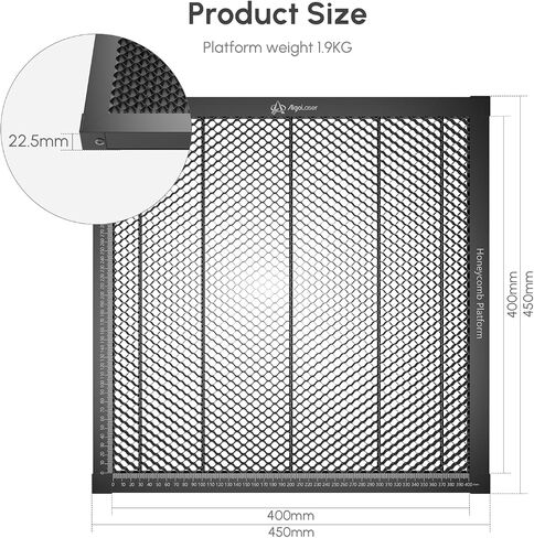 Algolaser Honeycomb Laser Bed - 370x370mm Honeycomb Working Table - Aluminum Honeycomb Panel for Laser Engraver - Laser Engraving Accessories - Laser Honeycomb Bed for Laser Engraver & Cutter Machine in Saudi Arabia