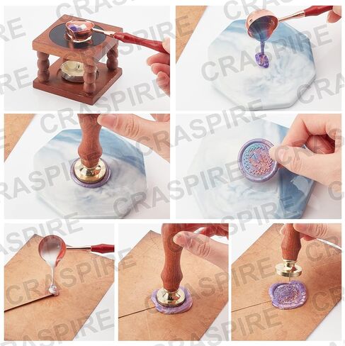 CRASPIRE Book Wax Seal Stamp Moon Retro Wood Handle 25mm Removable Brass Head for Party Invitation Envelope Greeting Card Wine Bottle Decoration in Saudi Arabia