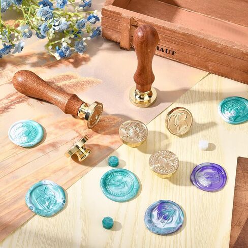 CRASPIRE Book Wax Seal Stamp Moon Retro Wood Handle 25mm Removable Brass Head for Party Invitation Envelope Greeting Card Wine Bottle Decoration in Saudi Arabia