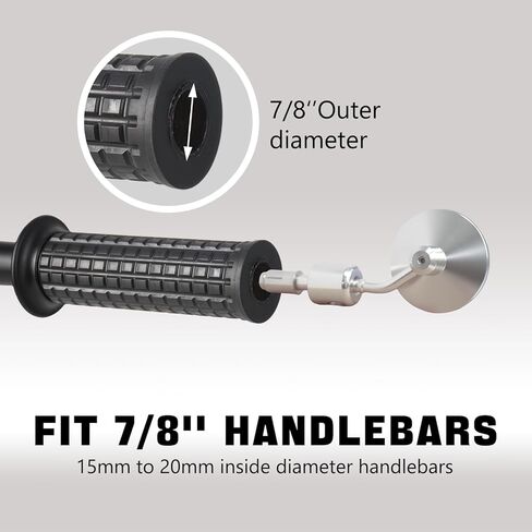 Vintage Adjustable Motorcycle Bar End Mirror,Rear View Side Mirror CNC Convex Glass Suitable for 22mm Handlebars(Black) in Kuwait