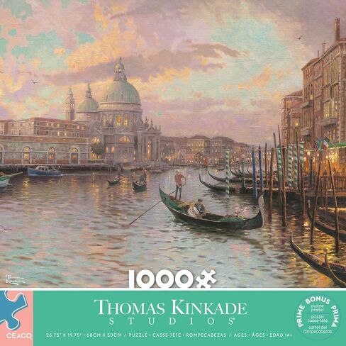 Ceaco - Large Piece Jigsaw Puzzle- Thomas Kinkade - Gingerbread Cottage - Relaxing and Fun Activity for Adults in Saudi Arabia
