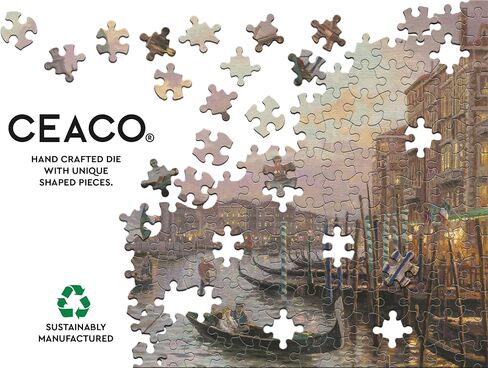 Ceaco - Large Piece Jigsaw Puzzle- Thomas Kinkade - Gingerbread Cottage - Relaxing and Fun Activity for Adults in Saudi Arabia