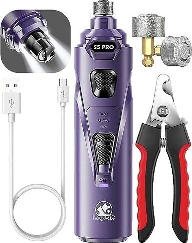Dog Nail Trimmers with 3 Grinding Wheels Pet Dog Nail Clipper Kit for Large Medium Dogs Cats Small Animal Nail Care Carbon-Black in Saudi Arabia