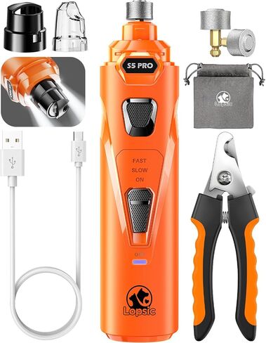 Dog Nail Trimmers with 3 Grinding Wheels Pet Dog Nail Clipper Kit for Large Medium Dogs Cats Small Animal Nail Care Carbon-Black in Saudi Arabia