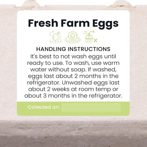 -200pcs- Premium Fresh Farm Eggs Handling Care Instructions Accessories Stickers Labels | Egg Blank Cartons 4 6 12 15 18 30 48 50 Storing Extra Organizer Basket Box Container (200)-L8 in Saudi Arabia