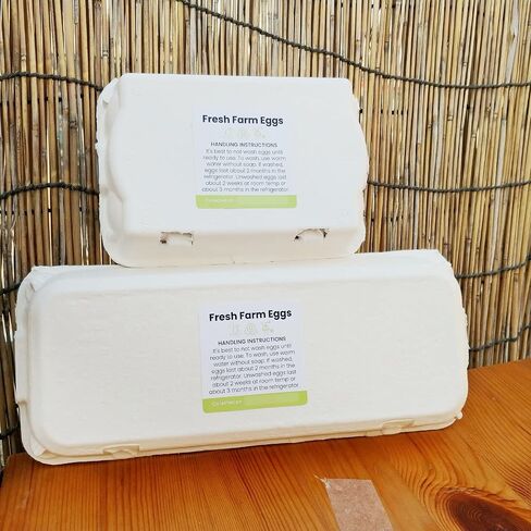 -200pcs- Premium Fresh Farm Eggs Handling Care Instructions Accessories Stickers Labels | Egg Blank Cartons 4 6 12 15 18 30 48 50 Storing Extra Organizer Basket Box Container (200)-L8 in Saudi Arabia