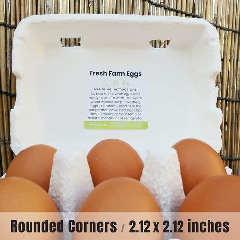 -200pcs- Premium Fresh Farm Eggs Handling Care Instructions Accessories Stickers Labels | Egg Blank Cartons 4 6 12 15 18 30 48 50 Storing Extra Organizer Basket Box Container (200)-L8 in Saudi Arabia