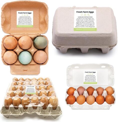 -200pcs- Premium Fresh Farm Eggs Handling Care Instructions Accessories Stickers Labels | Egg Blank Cartons 4 6 12 15 18 30 48 50 Storing Extra Organizer Basket Box Container (200)-L8 in Saudi Arabia