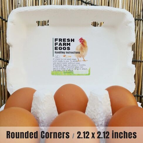-200pcs- Premium Fresh Farm Eggs Handling Care Instructions Accessories Stickers Labels | Egg Blank Cartons 4 6 12 15 18 30 48 50 Storing Extra Organizer Basket Box Container (200)-L8 in Kuwait