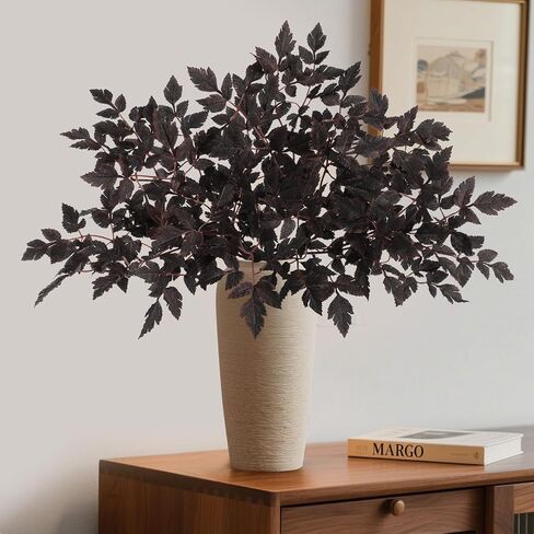 Fall Decor - 6 Pack 32" Artificial Cimicifuga Plant Leaf Spray, Faux Cimicifuga Ramosa Leaves – Fall Floral Stems for Vases, Halloween Thanksgiving Wedding Table Mantel Decor in Saudi Arabia