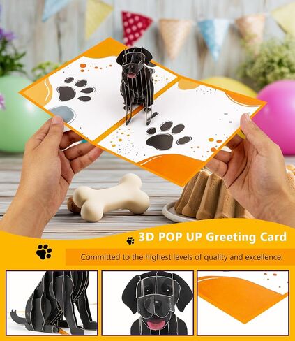 Adorable French Bulldog Pop Up Birthday Card - 3D Cute Dog Party Greeting for Dog Lover, Daughter, Sister, Wife, Mom, Aunt, and More in Saudi Arabia
