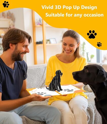 Adorable French Bulldog Pop Up Birthday Card - 3D Cute Dog Party Greeting for Dog Lover, Daughter, Sister, Wife, Mom, Aunt, and More in Saudi Arabia