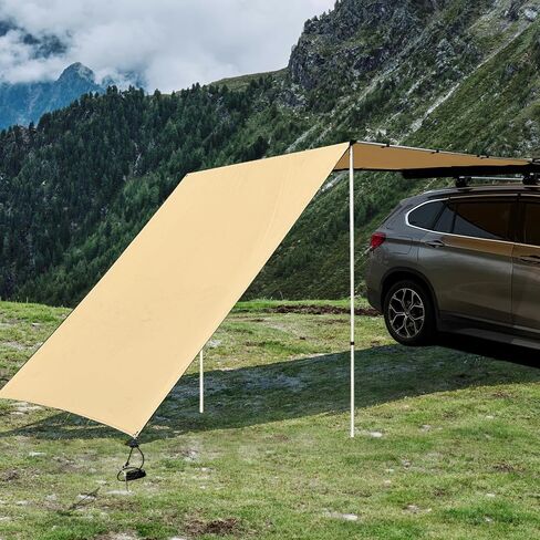 Just-V مركبة المظلة 8.2x6.5ft سيارة الألومنيوم المظلة 4x4 جانب القابلة للسحب المظلة Weathingproffed UV50+ إعداد سريع ، سيارات الدفع الرباعي/الشاحنة/الشاحنة للتخييم والأسود in Kuwait