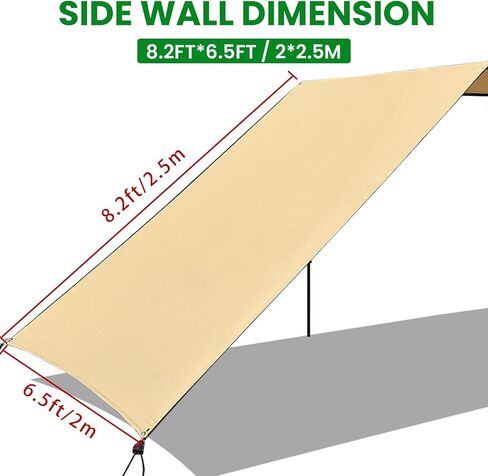 Just-V مركبة المظلة 8.2x6.5ft سيارة الألومنيوم المظلة 4x4 جانب القابلة للسحب المظلة Weathingproffed UV50+ إعداد سريع ، سيارات الدفع الرباعي/الشاحنة/الشاحنة للتخييم والأسود in Kuwait