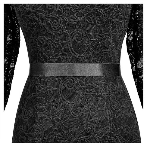 Miusol Women's Elegant v Neck Floral Lace الرسمية الحزب Maxi Dress in Saudi Arabia