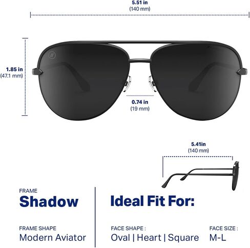 Blenders Eyewear Shadow – Polarized Sunglasses – Modern Aviator-Style, Metal Frames – 100% UV Protection – For Men & Women in Saudi Arabia