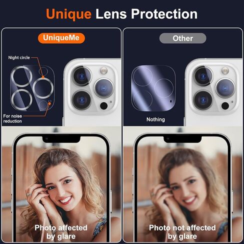 Uniqueme [3 Pack] لـ iPhone 13 / iPhone 13 Mini Camera Lens Protector ، Glass Herged [Case Friends] [إصدار جديد] [مقاوم للخدش] in Kuwait