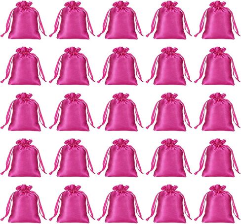 Patikil Satin Bags with Drawstring, 50 Pack 3x4 Inch Wedding Favor Mini Gift Packaging Bags for Birthday Christmas Jewelry Party, Beige in Saudi Arabia