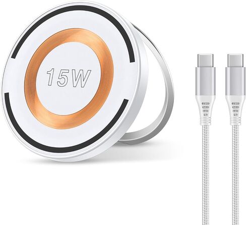Samsung Galaxy S24 Ultra Wireless Charger Stand for Galaxy S24 S23 Fe S22 S21 S20 Z Fold/Flip 6 ، 15W Magnetic Fast Charger Pad Station Mag-Safe Charger حصيرة لشاحن iPhone 15 14 13 12 Pro Max Plus in Kuwait