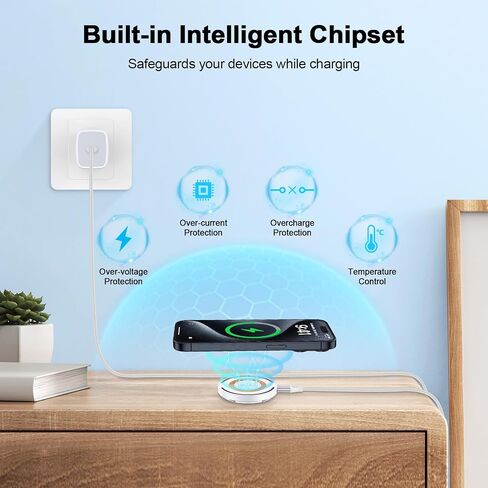 Samsung Galaxy S24 Ultra Wireless Charger Stand for Galaxy S24 S23 Fe S22 S21 S20 Z Fold/Flip 6 ، 15W Magnetic Fast Charger Pad Station Mag-Safe Charger حصيرة لشاحن iPhone 15 14 13 12 Pro Max Plus in Kuwait