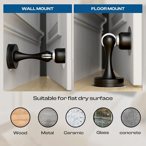 OMHOME MAGNECT DOOR Stop Pack White Pack من 4 صيد الباب المغناطيسي الناعم ، سدادات الأبواب المغناطيسية لأسفل الباب ، ومحلول عملي ، ولا حفر مع وسادات لاصقة ذاتية 3 أمتار لعقد أبواب عريضة بأمان in Saudi Arabia