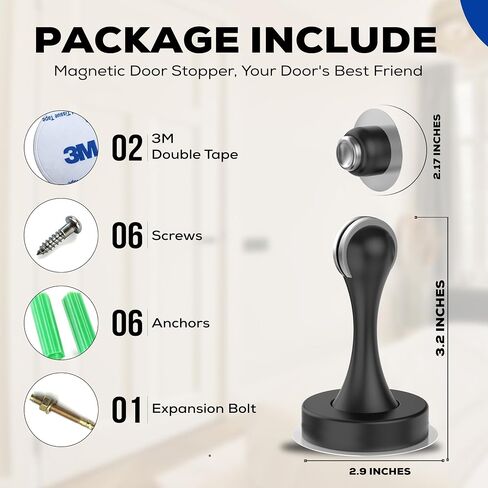 OMHOME MAGNECT DOOR Stop Pack White Pack من 4 صيد الباب المغناطيسي الناعم ، سدادات الأبواب المغناطيسية لأسفل الباب ، ومحلول عملي ، ولا حفر مع وسادات لاصقة ذاتية 3 أمتار لعقد أبواب عريضة بأمان in Saudi Arabia
