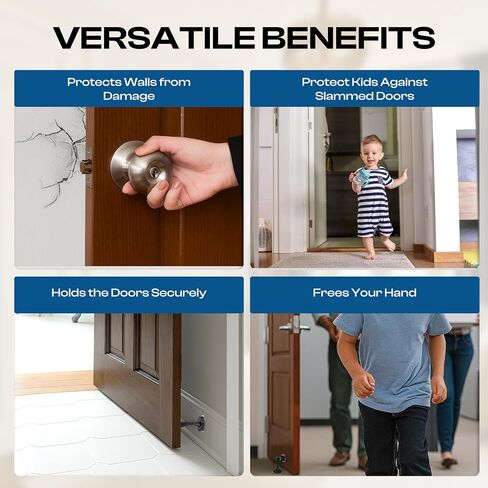 OMHOME MAGNECT DOOR Stop Pack White Pack من 4 صيد الباب المغناطيسي الناعم ، سدادات الأبواب المغناطيسية لأسفل الباب ، ومحلول عملي ، ولا حفر مع وسادات لاصقة ذاتية 3 أمتار لعقد أبواب عريضة بأمان in Saudi Arabia