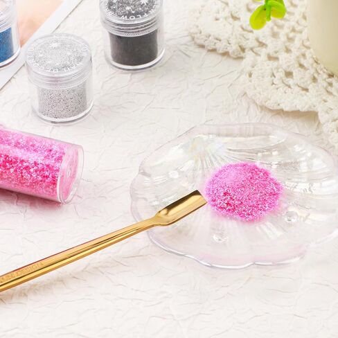 Briartw 5 Pcs Stainless Steel Craft Spoon | Mess-Free Crafting with Dual-Shaped Spoons for Glitter, Embossing Powders, Sequins & Small Embellishments | Colorful,Black,Silver | 6.7inch Length in Saudi Arabia
