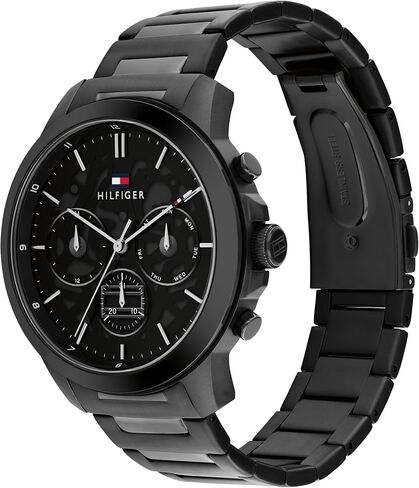 Tommy Hilfiger Men 3H's 3H Quartz Multifunction Watch - سوار من الفولاذ المقاوم للصدأ مع قرص هيكل عظمي شفاف - 5 أجهزة الصراف الآلي مقاومة للماء - ساعة الكلاسيكية الحديثة - هدية له - 44 ملم in Saudi Arabia