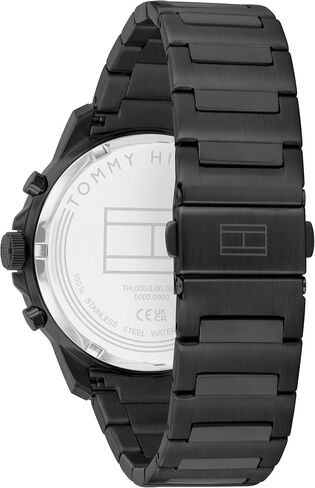 Tommy Hilfiger Men 3H's 3H Quartz Multifunction Watch - سوار من الفولاذ المقاوم للصدأ مع قرص هيكل عظمي شفاف - 5 أجهزة الصراف الآلي مقاومة للماء - ساعة الكلاسيكية الحديثة - هدية له - 44 ملم in Saudi Arabia