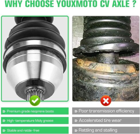 Youxmoto 2 Front+2 CV Axle Fit for Polaris Ranger 570-2015 2017 2017 2018 2019 2020 ؛ للحارس 500 19-20 ؛ للحارس ETX 15-16 ؛ 4340 Chromoly Steel CV Axle Drive Drive نصف رمح ، 2 أزواج in Kuwait