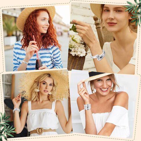 4PCS Gold Cuff Bracelets for Women Open Hinged Bangle Hammered Chunky Cuff Bracelet Wrist Cuff Wrap Bangle Perfect Jewelry Gift in Saudi Arabia