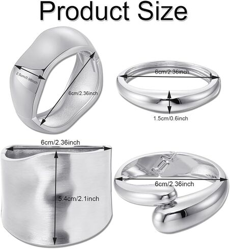 4PCS Gold Cuff Bracelets for Women Open Hinged Bangle Hammered Chunky Cuff Bracelet Wrist Cuff Wrap Bangle Perfect Jewelry Gift in Saudi Arabia