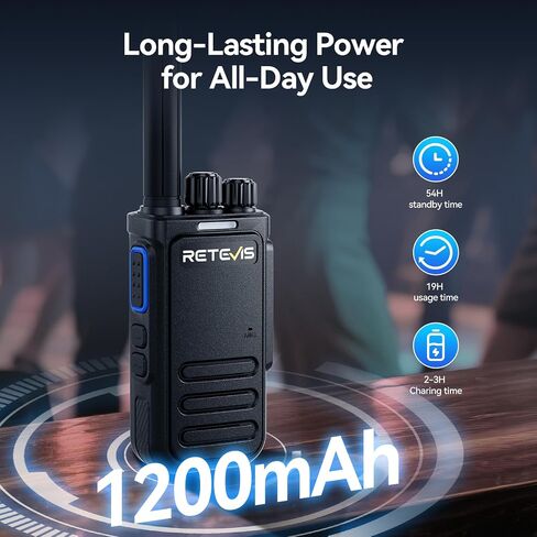 Retevis RT17 Walkie Talkies for Adults, Heavy Duty Walkie Talkies with Earpiece, with 6 Way Multi Gang Charger, 2 Way Radio Long Range for School Security Warehousing Retail Clinic (6 Pack) in Kuwait