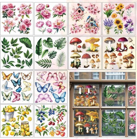 12 Sheets Highland Cow Rub on Transfers for Crafts Sunflowers Rub on Transfers for Furniture Floral Transfers Decal Stickers for Wood Glass Window DIY Craft Office Home Decor 5.5"x5.5" in Saudi Arabia