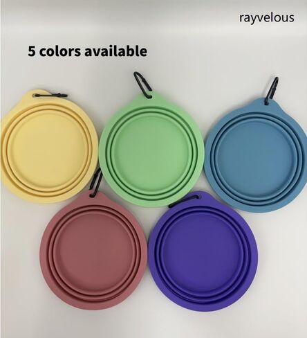 Collapsible Travel Pet Bowl with Carabiner, Portable Silicone Dog Bowl (Purple) in Saudi Arabia