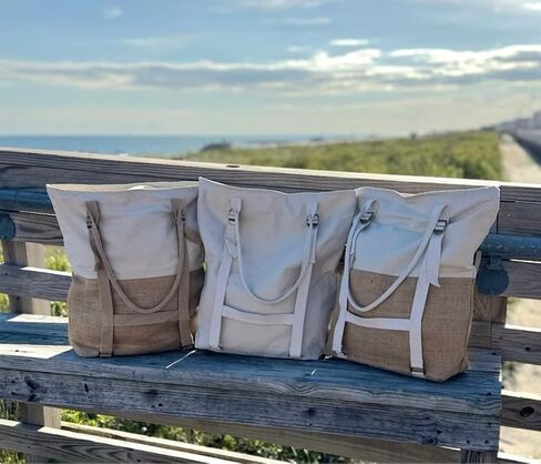 Large Beach Tote - Women's Travel Tote with Hat Holder - Perfect for Vacation (Beige) in Saudi Arabia