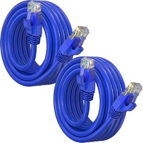 Maximm Cat 6 Ethernet Cable 8 ft (2-Pack) - High-Speed LAN Cable, Internet Cable, Patch Cable, and Network Cable - UTP, 10Gbps, 550MHz Ethernet Cord - White in Saudi Arabia