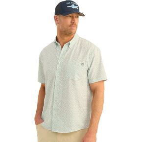 Huk Men Pattern Kona Pattern Short Sleeve Fishing Button Down Down Sirt in Kuwait