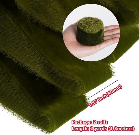 Red Frayed Velvet Ribbon for Gift Wapping ، عيد الحب ديكور حفلة ، عيد الميلاد الحرف باقة دعوة ديكور حفل زفاف ، 2 لفات 1/2 بوصة × 2 YD (إجمالي 4 ياردة ، أحمر) in Saudi Arabia