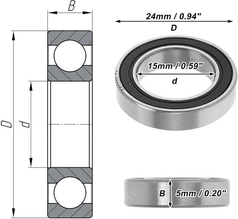 ACROPIX 6800DD Deep Groove Ball Bearings P5 10x19x5mm Lubricated Bearings Double Rubber Seal Black Silver Tone Scooter Skateboard Wheel in Saudi Arabia