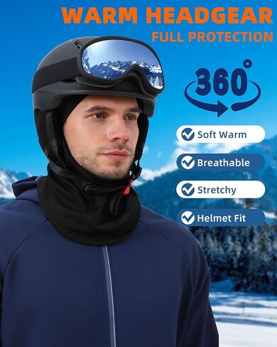 قطعتان من قناع التزلج بالاكلافا للرجال في الطقس البارد، قناع وجه حراري شتوي للنساء للجري على الجليد وركوب الدراجات النارية in Kuwait