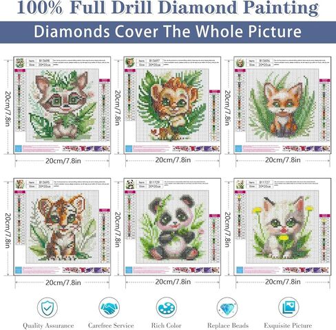 ijbnhd 4 Pack Animals Diamond Art Kits for Adults, Cute Animals Diamond Painting Kits for Adults, Full Drill Round Diamond Painting Gem Art Home Wall Decor 12 x 12 Inch in Saudi Arabia