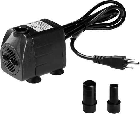 Simple Deluxe 160GPH Submersible Water Pump (600L/H, 8W) with Adjustable Intake, 4.3ft High Lift, 2 Nozzles, Perfect for Fish Tank, Pond, Aquarium, Hydroponics Black (Pack of 2) in Saudi Arabia