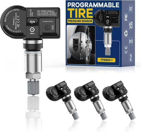 TPMS Programming Tool, Tire Pressure Monitor System Relearn Tool Set with 4 Pack 315MHZ+433MHZ Metal Programmable Sensor, Original Sensor ID Cloning, Reset/Activate/Relearn Sensors XTP-SP820 in Saudi Arabia