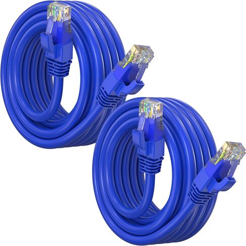 Maximm Cat 6 Ethernet Cable 8 ft (2-Pack) - High-Speed LAN Cable, Internet Cable, Patch Cable, and Network Cable - UTP, 10Gbps, 550MHz Ethernet Cord - White in Kuwait