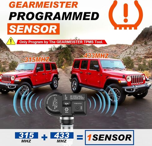 TPMS Programming Tool, Tire Pressure Monitor System Relearn Tool Set with 4 Pack 315MHZ+433MHZ Metal Programmable Sensor, Original Sensor ID Cloning, Reset/Activate/Relearn Sensors XTP-SP820 in Saudi Arabia