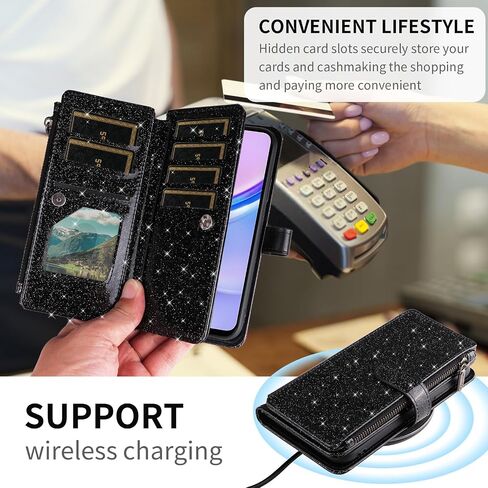 ASUWISH PHONE CASE لـ Samsung Galaxy A15 5G/4G محفظة محفظة غطاء خلية مع حزام شاشة زجاجي مزدحمة. in Saudi Arabia