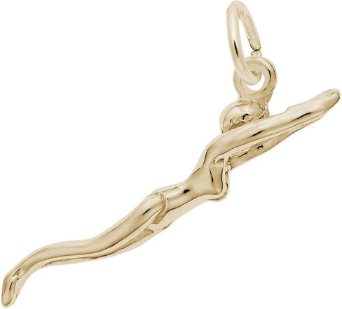 Rembrandt Female Swimmer Charm - Metal - Gold Plated Sterling Silver in Saudi Arabia